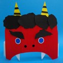 カラフルダンボールでつくる鬼のお面