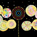 はじき絵とシールの花火